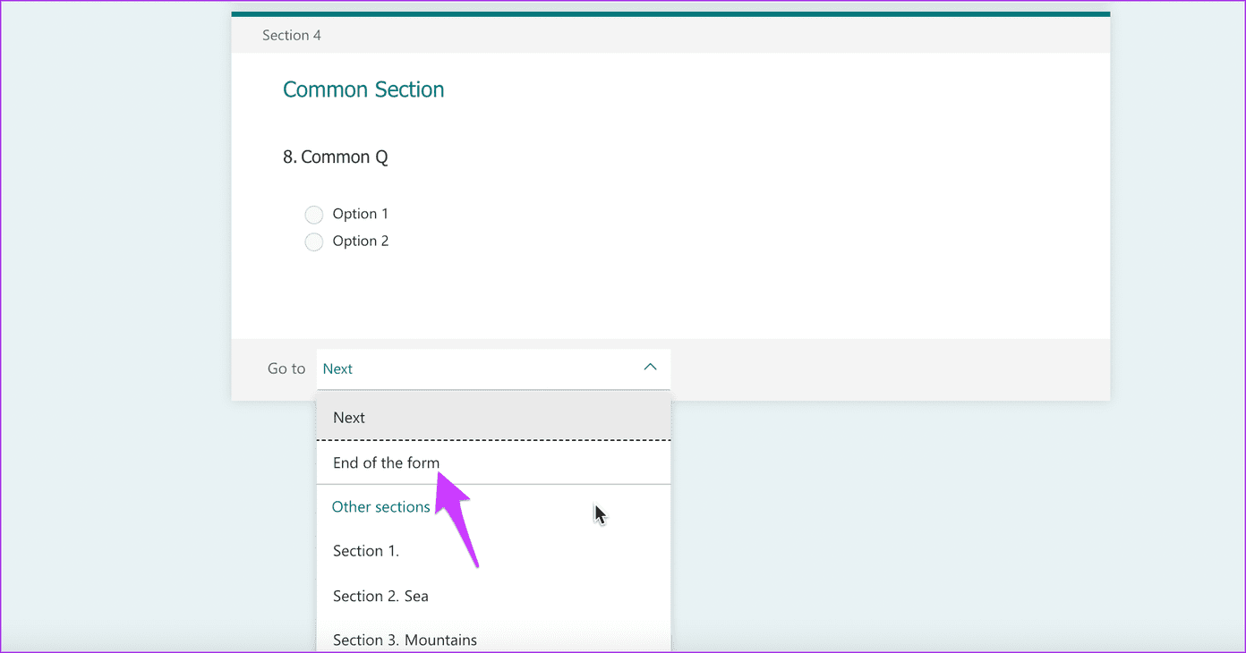 Как добавить ветвление в Microsoft Forms5