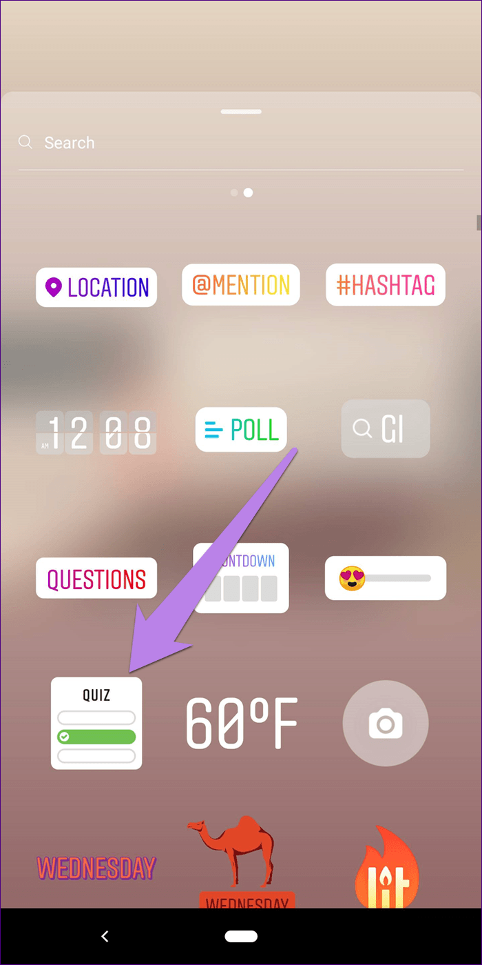 Стикер викторины в Instagram 1