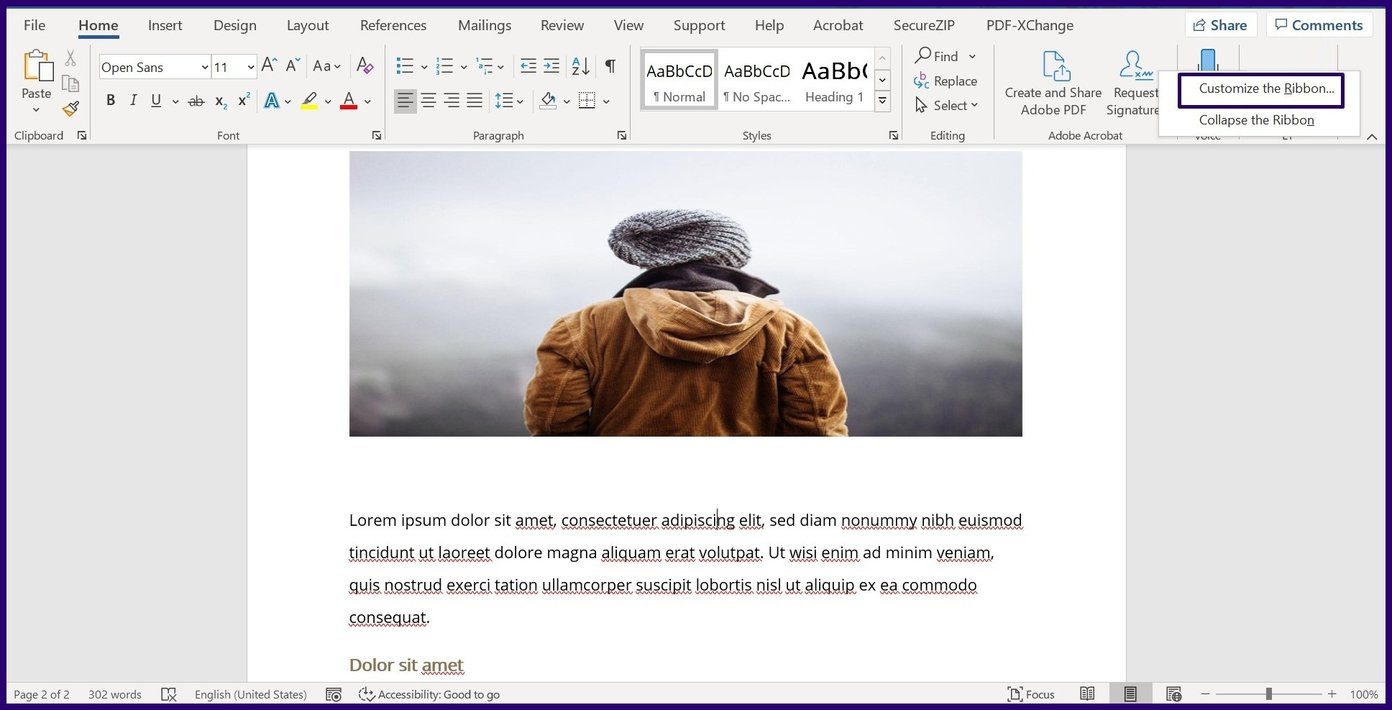Как заблокировать изображение в Microsoft Word Шаг 2