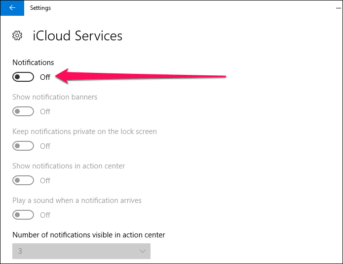 Отключить уведомления I Cloud 4