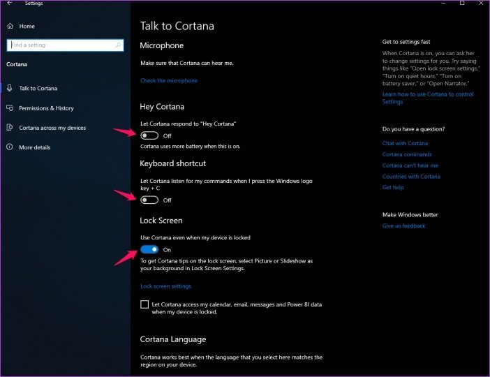 Настройки конфиденциальности Windows 10 1