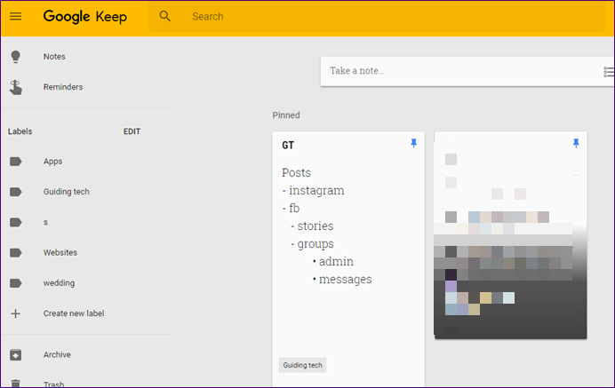 Ярлыки Google Keep 12