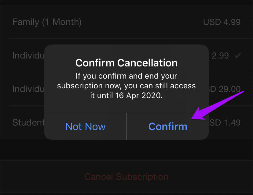 Отписаться от Apple Music 5