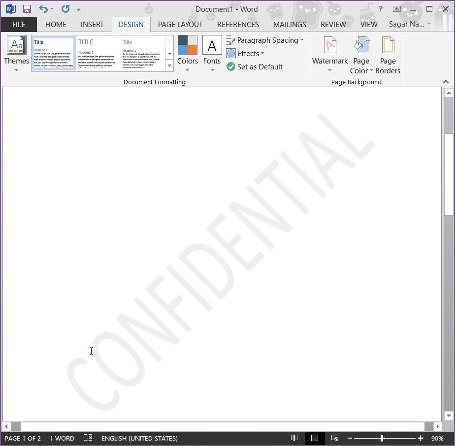 Документ Microsoft Word с водяным знаком