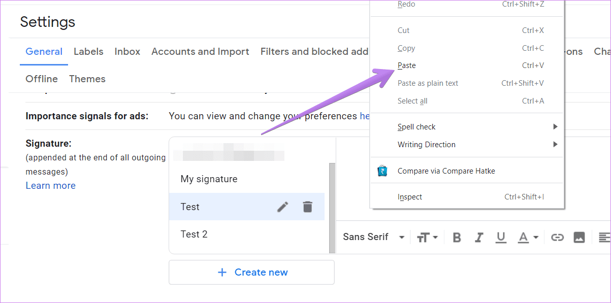 Добавить ссылку на изображение в подпись gmail 20