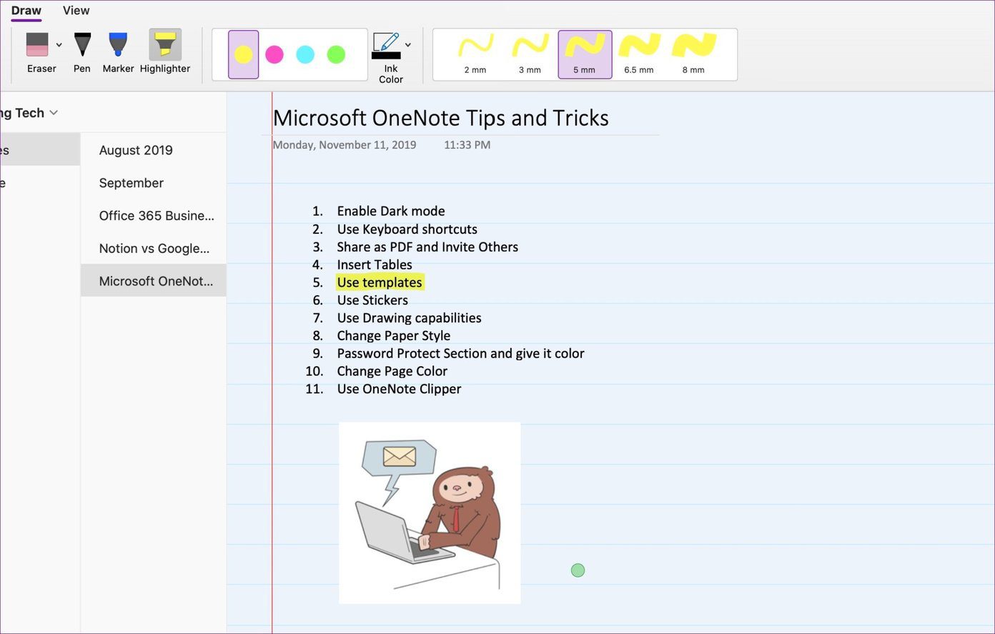 Onenote Draw