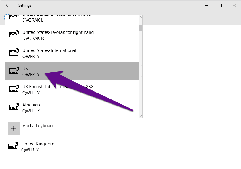 Изменить клавиатуру Windows 10 на нас 06