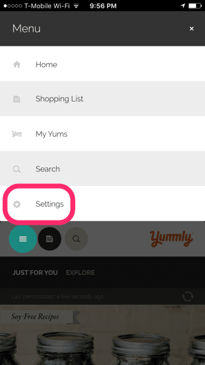 Приложение Yummly Рецепты Диетические предпочтения 1