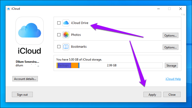 I Облачный диск Изменить расположение папки Windows 2