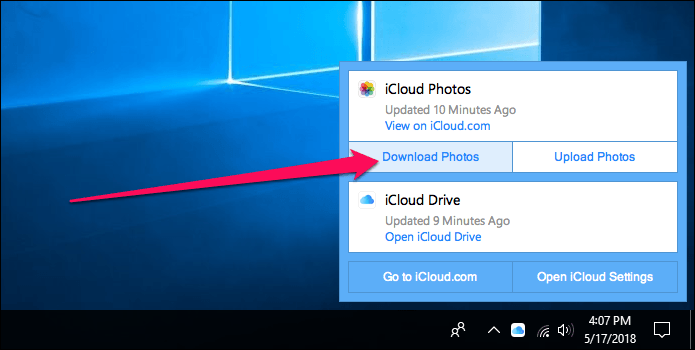 I Cloud Photos не загружает Windows 10 10