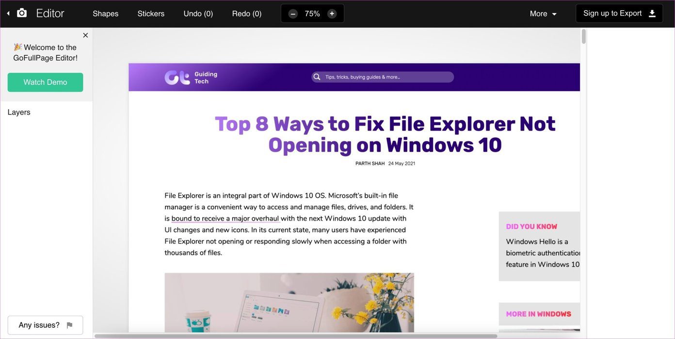 Расширение Gofullpage