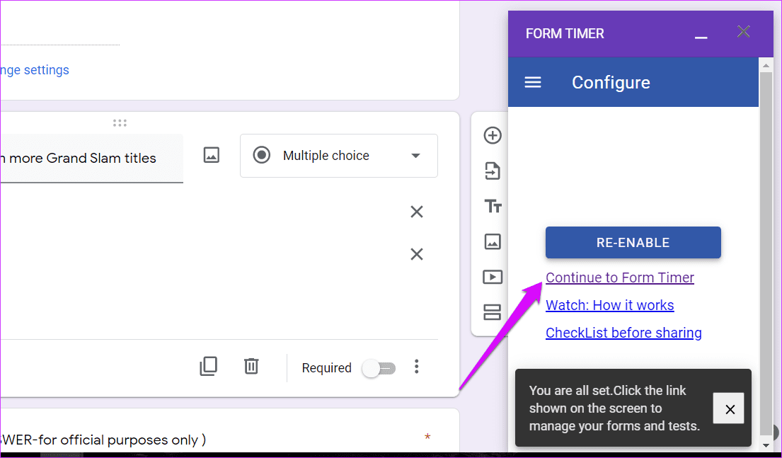 Re Как добавить таймер в викторину в Google Forms 11