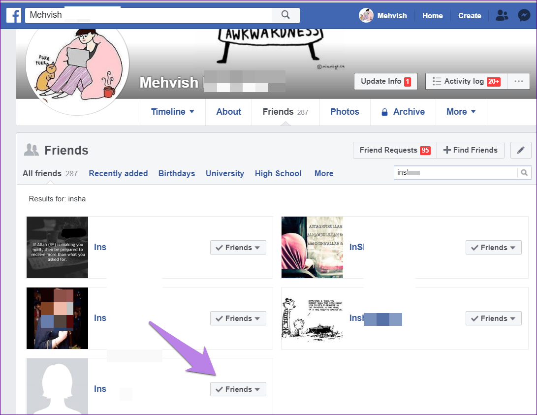 Удалить деактивированных друзей Facebook Fb 8