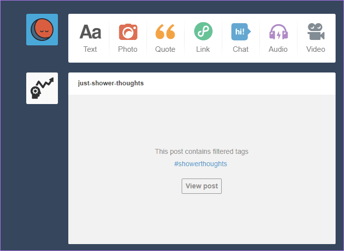 Теги блока фильтров Tumblr 4