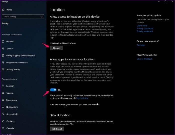 Настройки конфиденциальности Windows 10 4