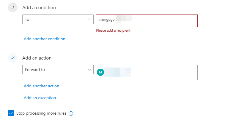 Создание и управление правилами в Office 365 Webmail 1