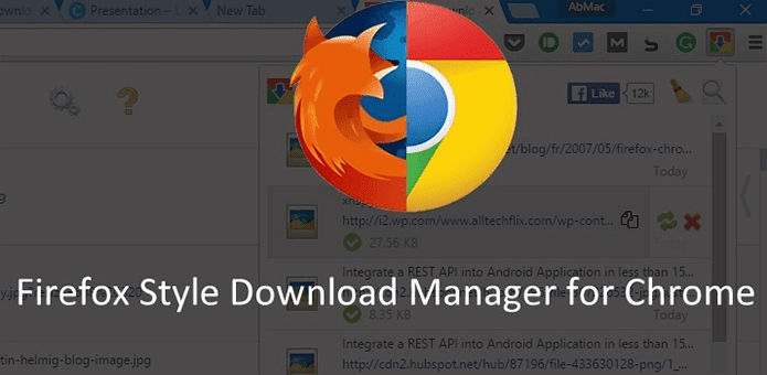 Расширение диспетчера загрузок в стиле Firefox