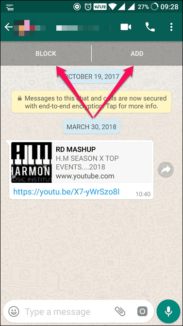 Заблокировать неизвестные номера в WhatsApp