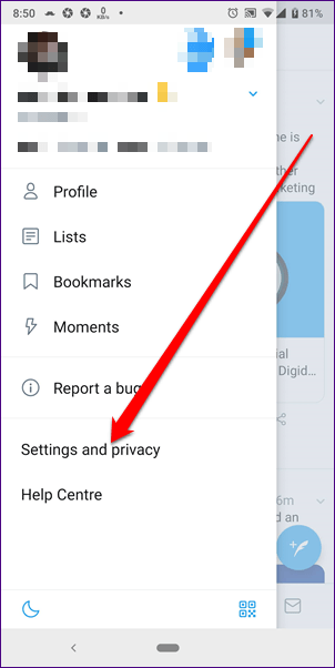 Отключить уведомления о новостях Twitter для вас 2A
