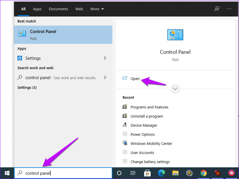 Панель управления Windows 10
