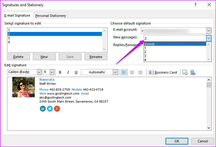Добавить подписи Outlook 12