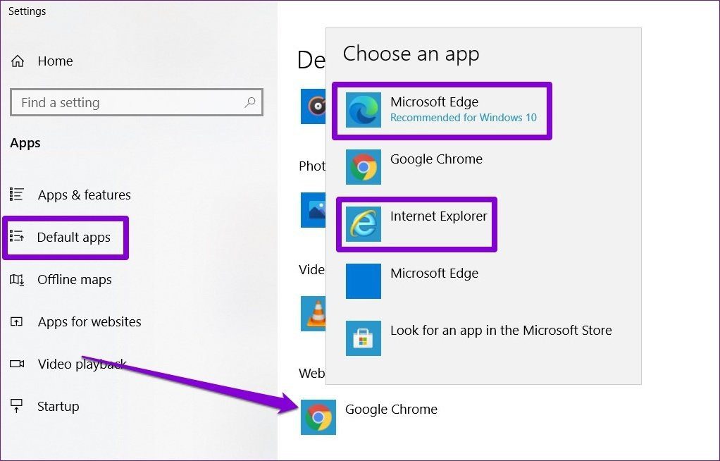 Изменить приложение по умолчанию в Windows 10