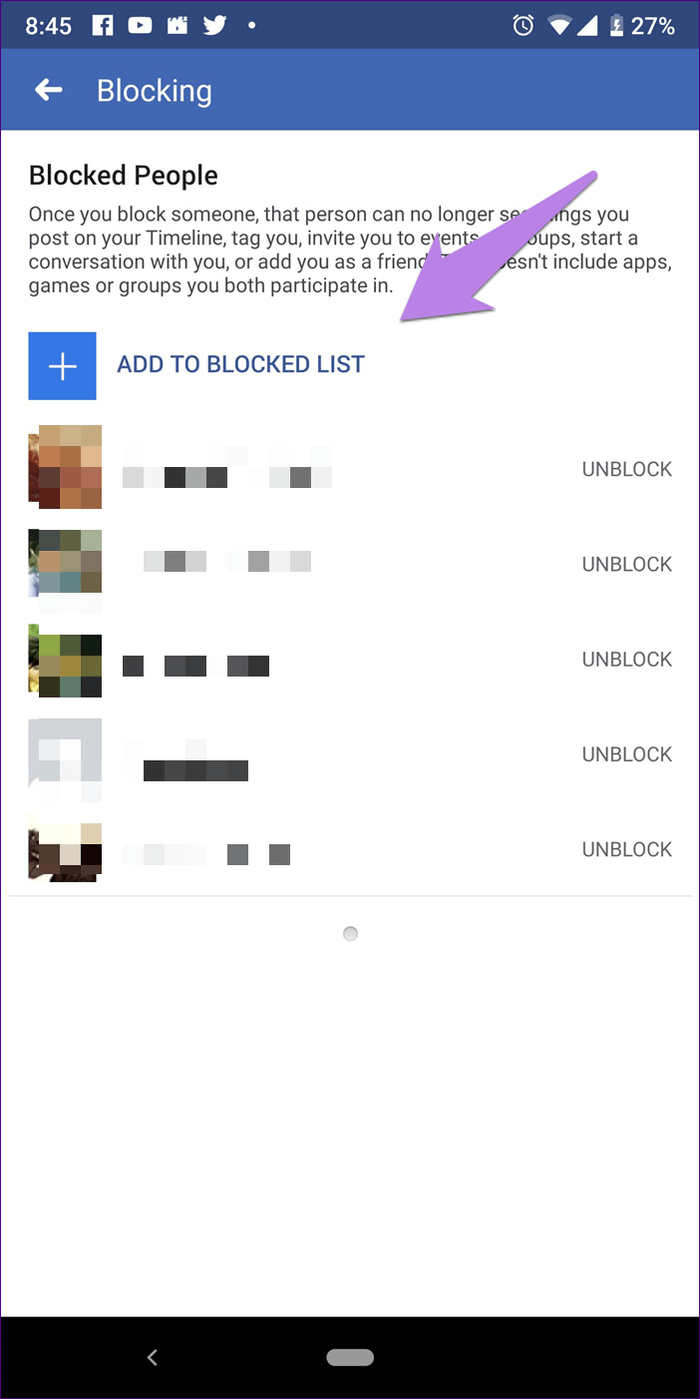 Заблокировать на Facebook 4