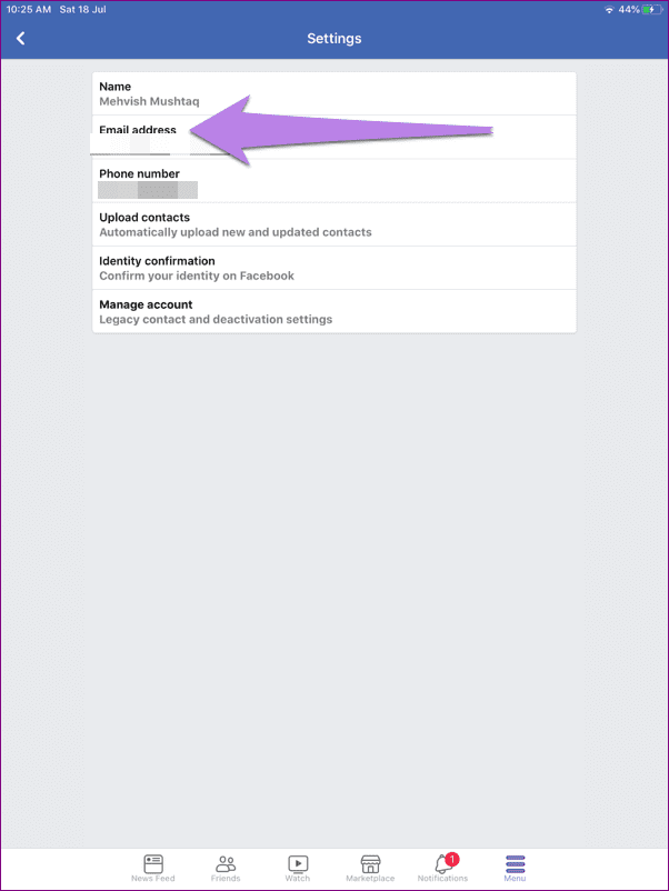 Как найти адрес электронной почты в facebook 9
