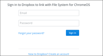 Войдите в свою учетную запись Dropbox