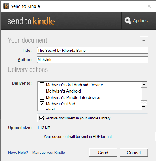 Как добавить электронные книги pdf mobi epub в kindle android iphone ipad 23