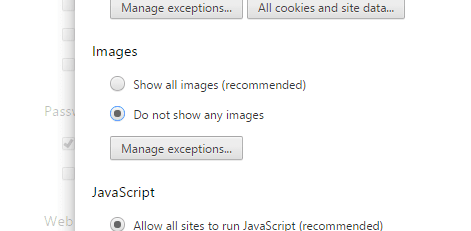 Отключить изображение Chrome
