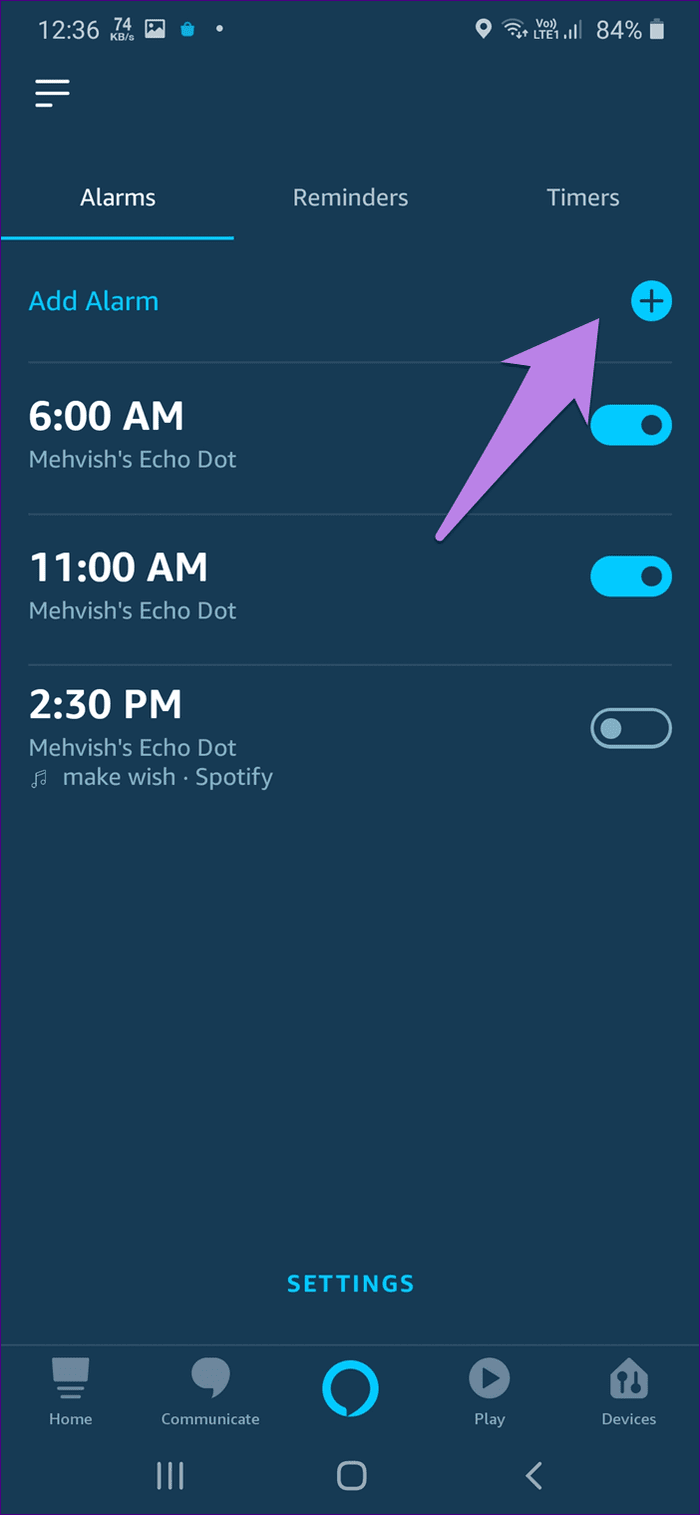Тревоги Alexa на эхогиде 4